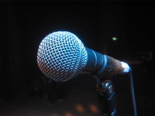 Microphone-in-blue-light
