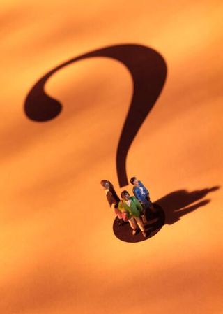 Question mark with people